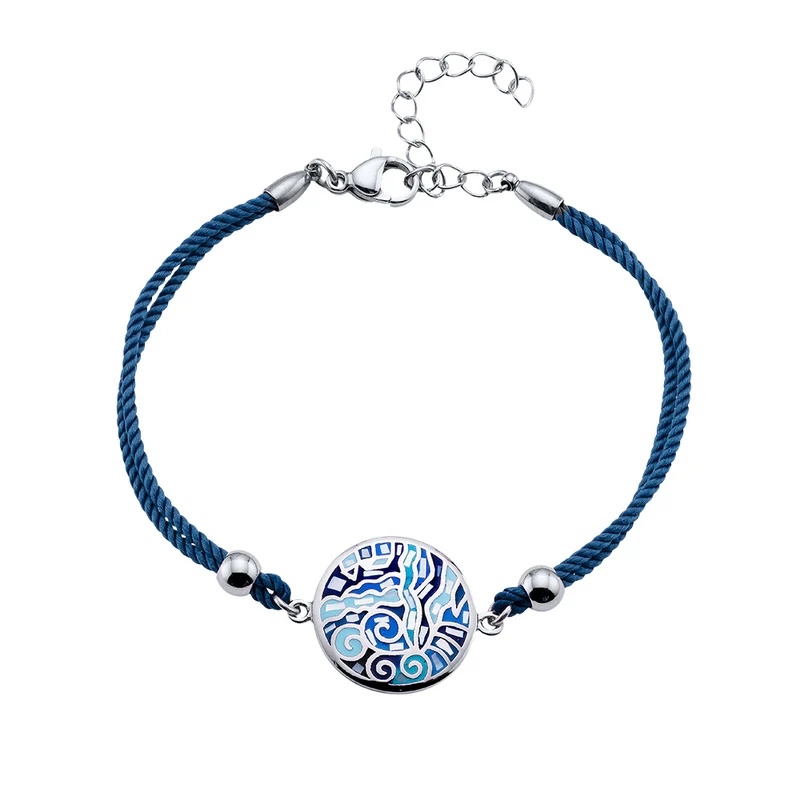 CRYSTalp Propracovaný textilní náramek Trencadis 72008.BLU.E - Náramky Náramky se symboly
