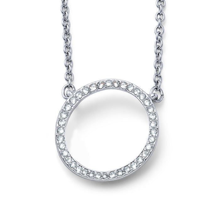 CRYSTalp Půvabný náhrdelník s kruhovým přívěskem Circle 32146.R - Náhrdelníky