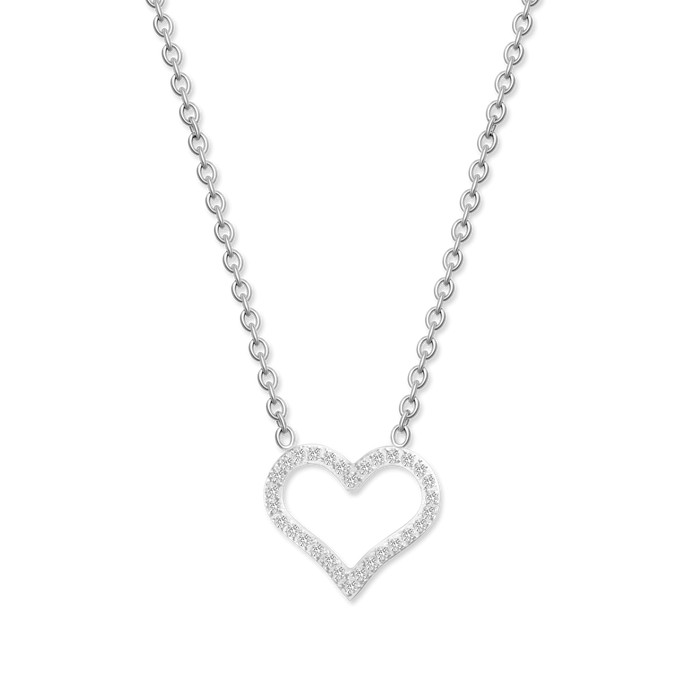 CRYSTalp Romantický ocelový náhrdelník s krystaly Sparkling Heart 30449.E - Náhrdelníky
