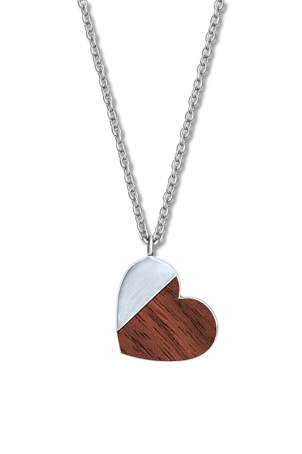 CRYSTalp Romantický ocelový náhrdelník Wooden Heart 30450.W1.E - Náhrdelníky