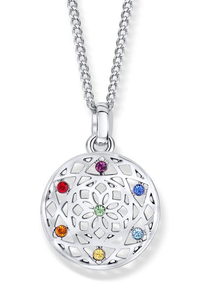 CRYSTalp Stylový náhrdelník s krystaly Chakra Flower 31091.MLT.R - Náhrdelníky
