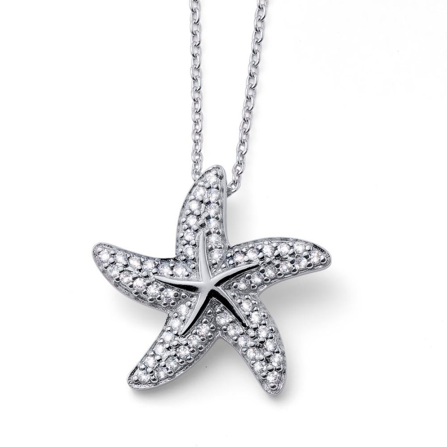 CRYSTalp Okouzlující stříbrný náhrdelník Hvězdice s krystaly 30536.S - Náhrdelníky