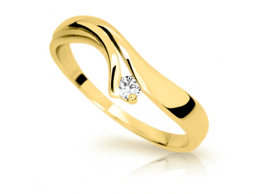 Cutie Diamonds Jemný prsten ze žlutého zlata s&nbsp;diamanty DZ6886-1853-10-X-1 61 mm - Prsteny Prsteny s&nbsp;kamínkem