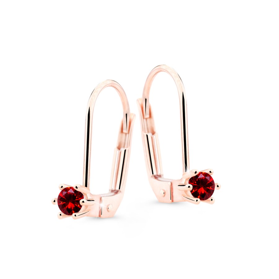 Cutie Diamonds Krásné visací náušnice z&nbsp;růžového zlata s&nbsp;rubíny DZ8012-55-RU-X-4 - Náušnice Visací náušnice