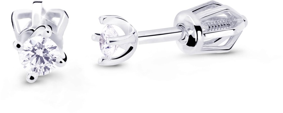 Cutie Diamonds Minimalistické peckové náušnice z bílého zlata s brilianty DZ8014-30-00-X-2 - Náušnice Pecky