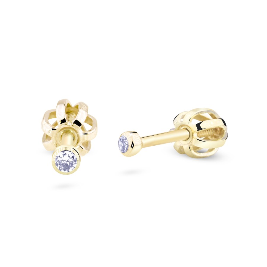 Cutie Diamonds Minimalistické peckové náušnice ze žlutého zlata s brilianty DZ3032-30-00-X-1 Cutie Diamonds Minimalistické peckové náušnice ze žlutého zlata s brilianty DZ3032-30-00-X-1 - Náušnice Pecky