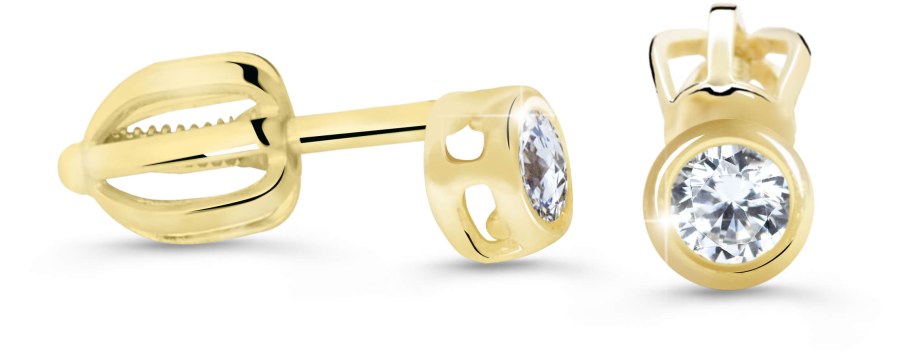 Cutie Diamonds Minimalistické peckové náušnice ze žlutého zlata s brilianty DZ62231-30-00-X-1 - Náušnice Pecky