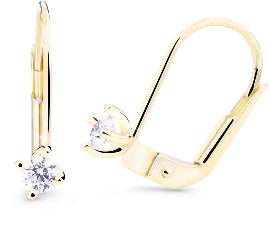 Cutie Diamonds Něžné visací náušnice ze žlutého zlata s brilianty DZ8014-55-00-X-1 - Náušnice Visací náušnice