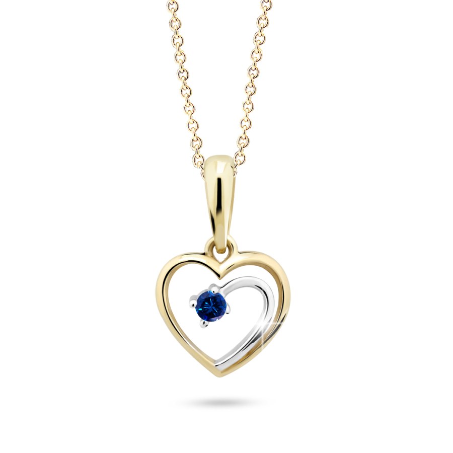 Cutie Diamonds Něžný bicolor přívěsek ze žlutého zlata se safírem DZ6300-1602-40-SF-X-R1 - Přívěsky Přívěsky na řetízky