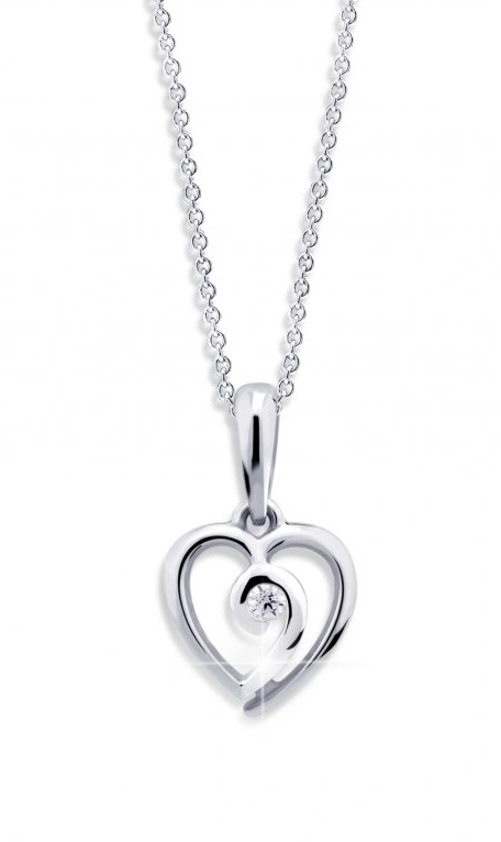 Cutie Diamonds Přívěsek z&nbsp;bílého zlata s&nbsp;diamantem Srdíčko DZ6298-1609-40-00-X-2 - Přívěsky Přívěsky na řetízky