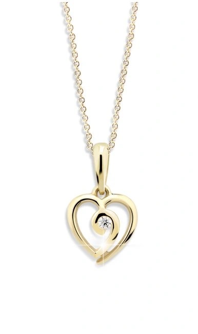 Cutie Diamonds Přívěsek ze žlutého zlata s&nbsp;diamantem Srdíčko DZ6298-1609-40-00-X-L1 - Přívěsky Přívěsky na řetízky