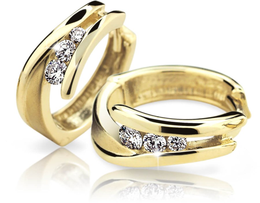 Cutie Diamonds Půvabné kruhové náušnice ze žlutého zlata s brilianty DZ6433-1794-80-00-X-1 - Náušnice Kruhy