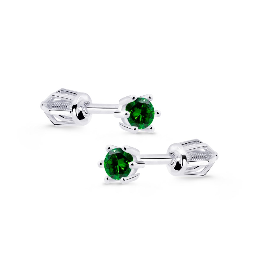 Cutie Diamonds Slušivé náušnice z bílého zlata se smaragdy DZ8012-30-SM-X-2 - Náušnice Pecky