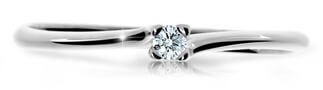 Cutie Diamonds Třpytivý prsten z bílého zlata s briliantem DZ6733-2948-00-X-2 55 mm - Prsteny Prsteny s kamínkem