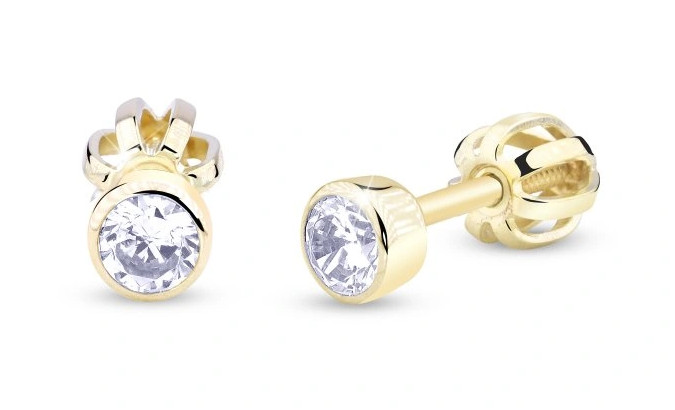 Cutie Jewellery Drobné náušnice ze žlutého zlata se zirkony Z3034-30-10-X-1 Cutie Jewellery Drobné náušnice ze žlutého zlata se zirkony Z3034-30-10-X-1 - Náušnice Pecky