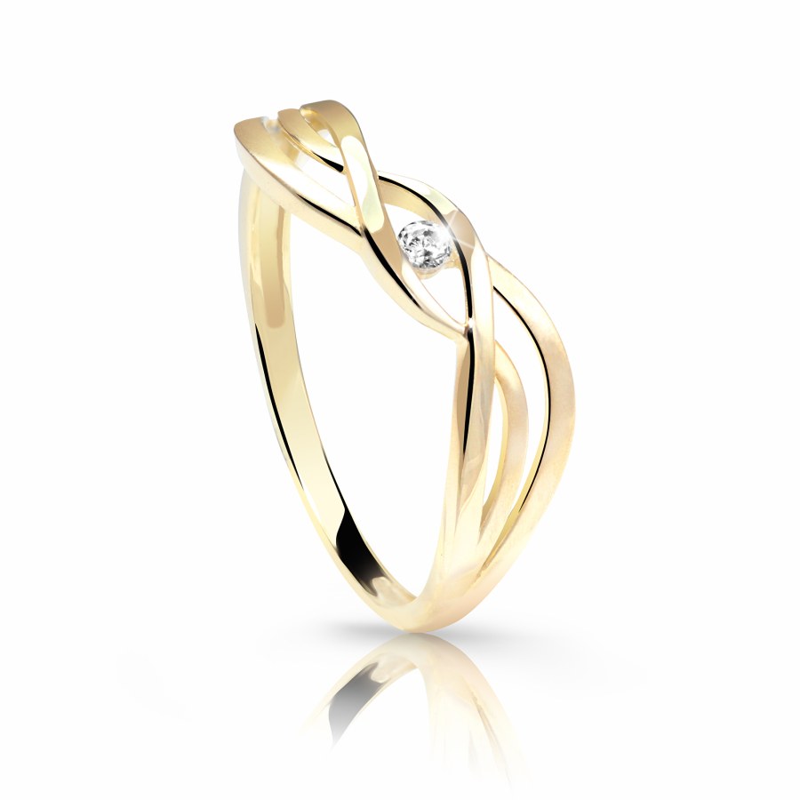 Cutie Jewellery Jemný prsten ze žlutého zlata Z6712-1843-10-X-1 52 mm - Prsteny Prsteny s kamínkem