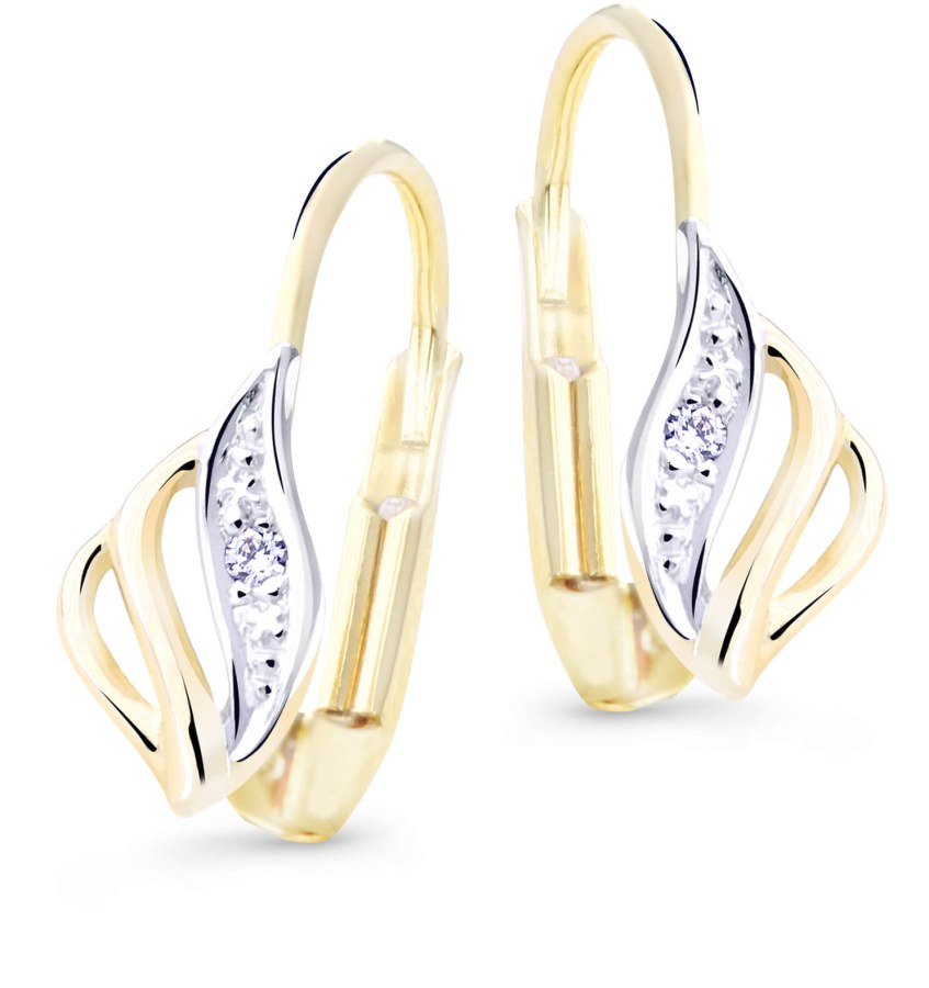 Cutie Jewellery Luxusní zlaté náušnice s třpytivými zirkony Z8024-55-10-X-R1 - Náušnice Visací náušnice