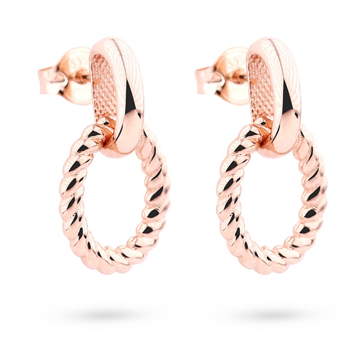 Cutie Jewellery Módní náušnice z růžového zlata Z5028-20-X-4 - Náušnice Visací náušnice