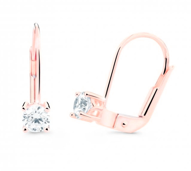Cutie Jewellery Náušnice z růžového zlata se zirkony Z8025-55-10-X-4