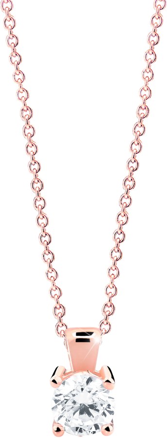 Cutie Jewellery Něžný přívěsek z růžového zlata s čirým zirkonem Z8010-40-10-X-4 - Přívěsky a korálky