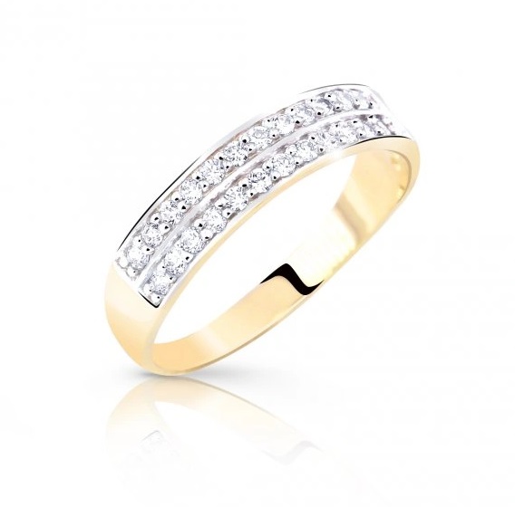 Cutie Jewellery Oslnivý prsten ze žlutého zlata se zirkony Z8037-10-X-1 54 mm