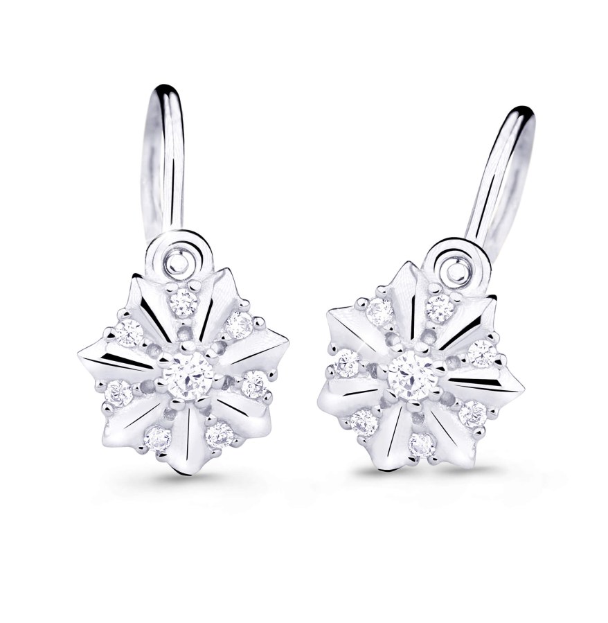 Cutie Jewellery Půvabné dětské náušnice z bílého zlata C2754-10-X-2 bílá - Náušnice Visací náušnice