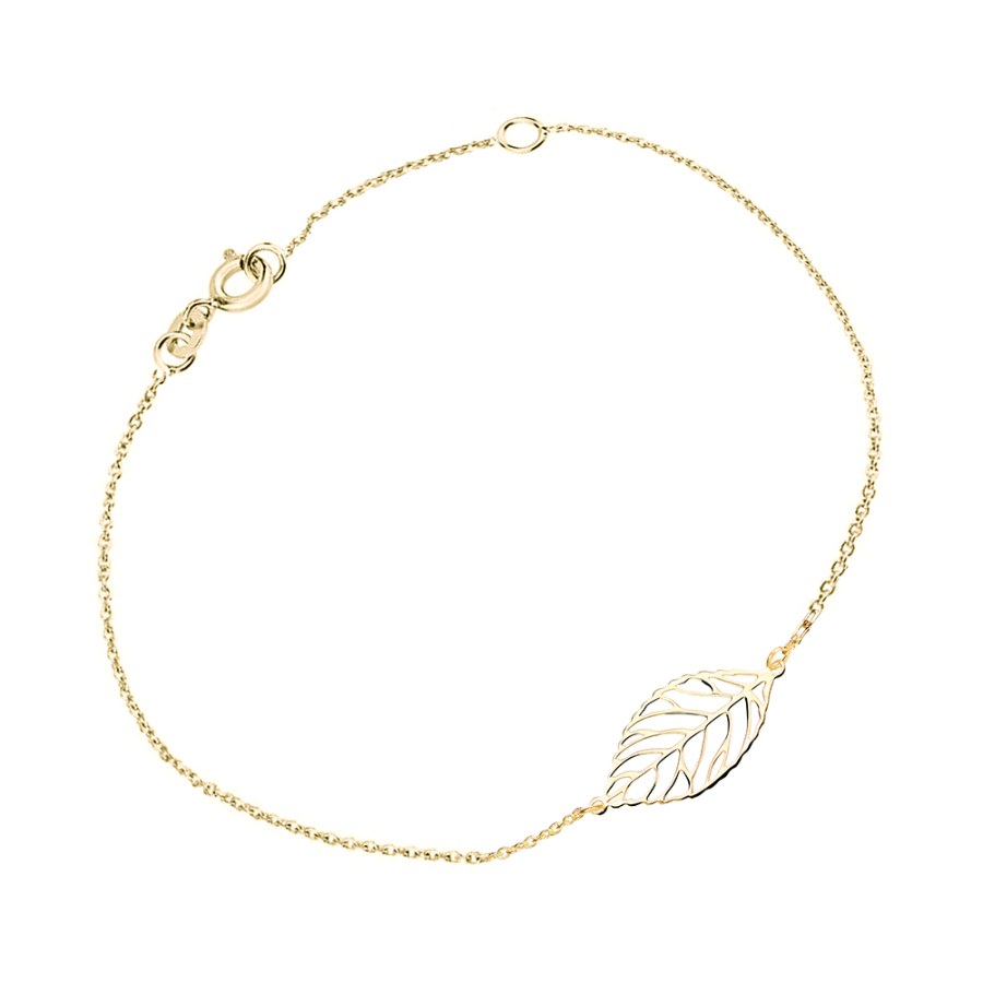 Cutie Jewellery Půvabný dámský náramek ze žlutého zlata Lístek Z0131-60-X-1 Cutie Jewellery Půvabný dámský náramek ze žlutého zlata Lístek Z0131-60-X-1 - Náramky Náramky se symboly