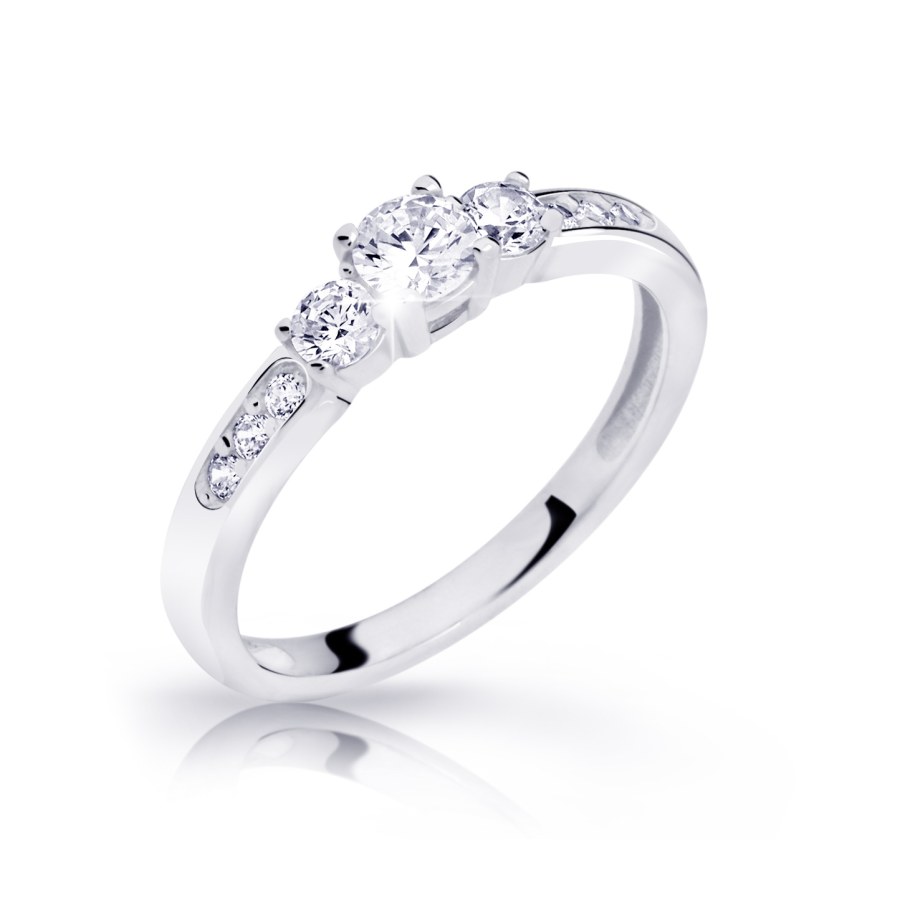 Cutie Jewellery Půvabný prsten z bílého zlata se zirkony Z6806-2360-10-X-2 52 mm - Prsteny Prsteny s kamínkem