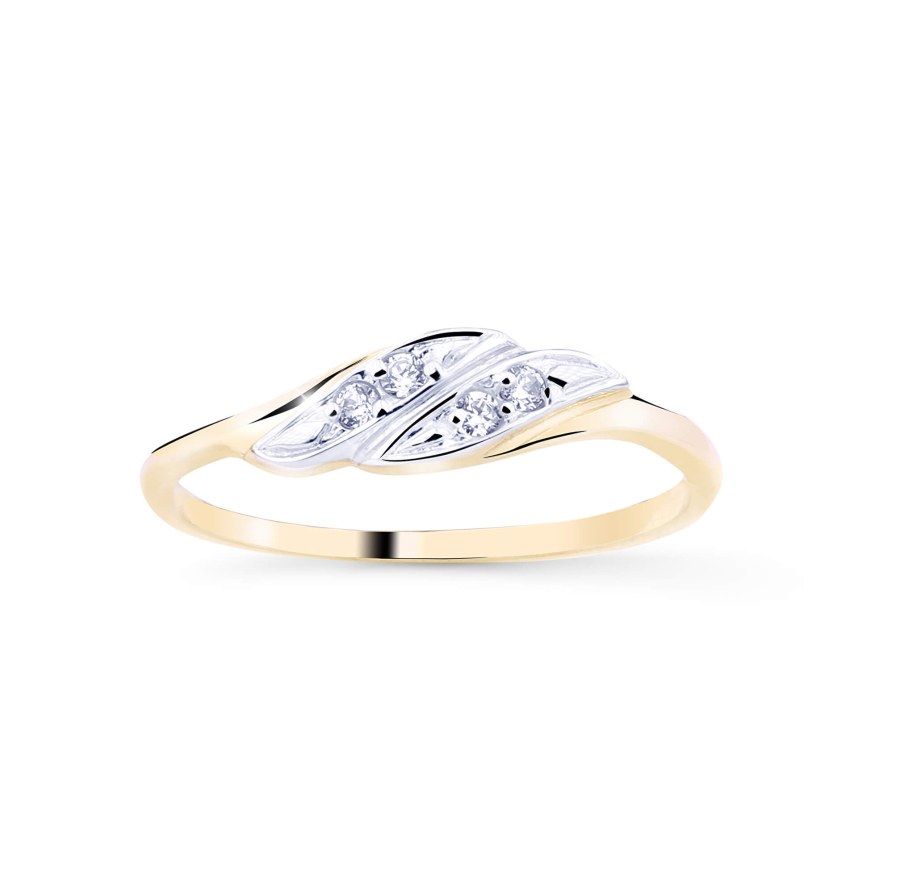 Cutie Jewellery Půvabný zlatý prsten se zirkony Z8021–10-X-1 52 mm - Prsteny Prsteny s kamínkem