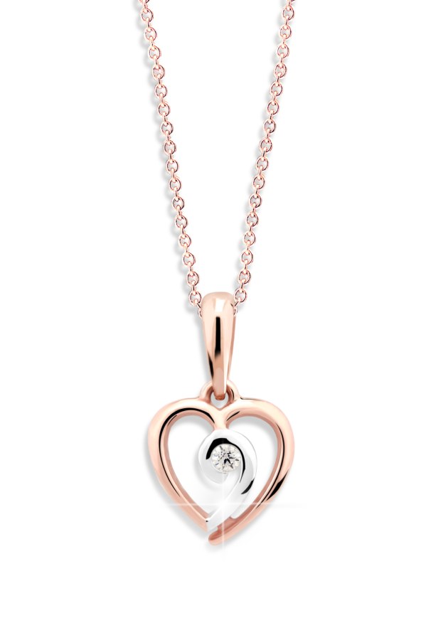 Cutie Jewellery Romantický bicolor přívěsek z růžového zlata Z6298-1609-40-10-X-R4 - Přívěsky a korálky