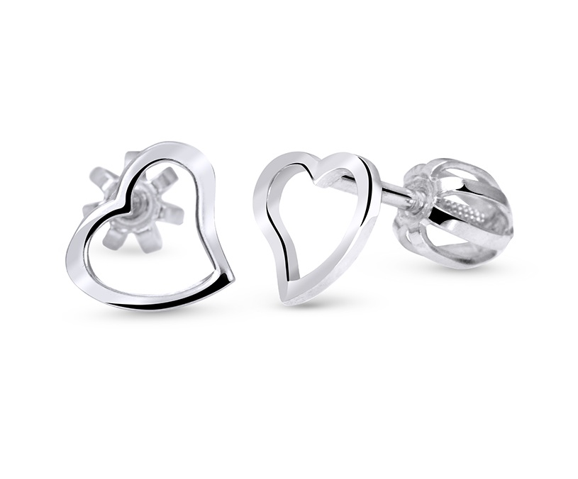 Cutie Jewellery Srdíčkové náušničky z bílého zlata C2760-30-X-2 - Náušnice Pecky