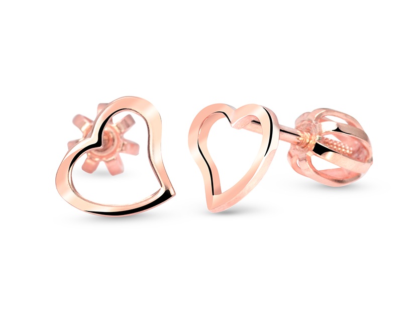 Cutie Jewellery Srdíčkové náušničky z růžového zlata C2760-30-X-4 - Náušnice Pecky