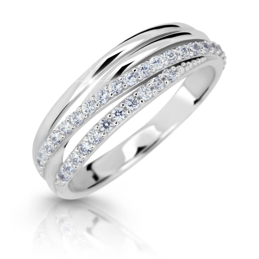 Cutie Jewellery Třpytivý prsten z bílého zlata Z6716-3352-10-X-2 50 mm - Prsteny Prsteny s kamínkem