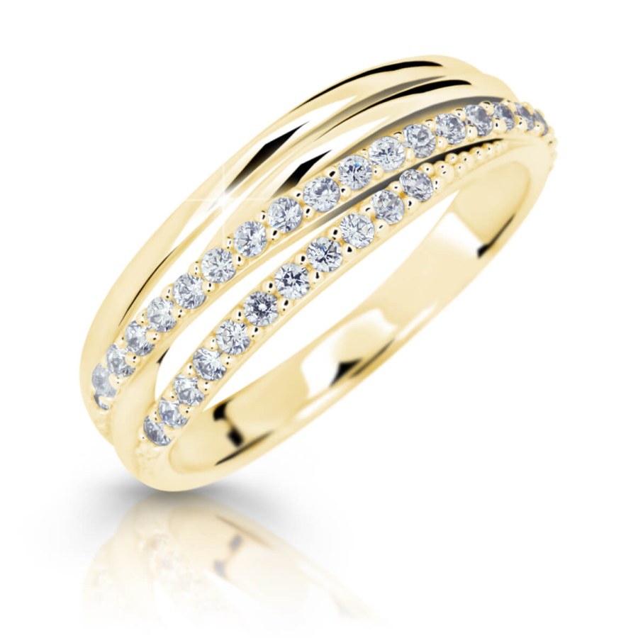 Cutie Jewellery Třpytivý prsten ze žlutého zlata Z6716-3352-10-X-1 58 mm - Prsteny Prsteny s kamínkem