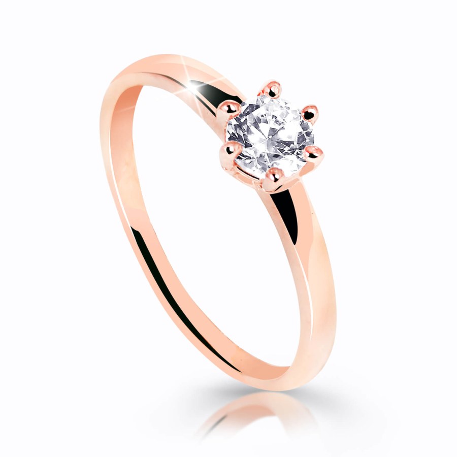 Cutie Jewellery Úchvatný třpytivý prsten z růžového zlata Z6485-10-X-4 59 mm - Prsteny Prsteny s kamínkem