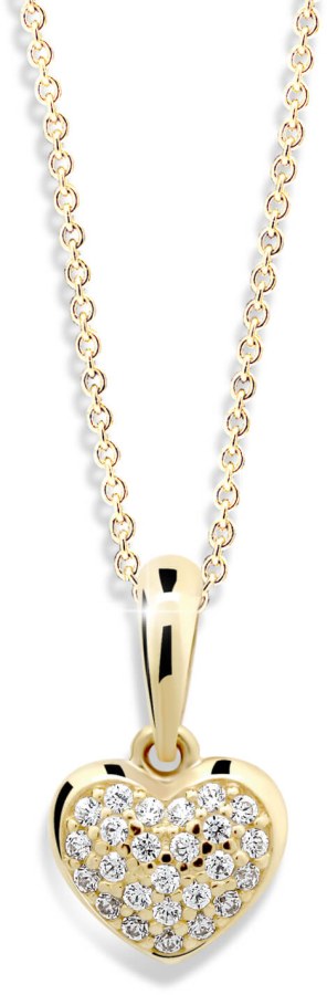Cutie Jewellery Zlatý přívěsek ve tvaru srdce se zirkony Z6295-2383-40-10-X-1 - Přívěsky a korálky