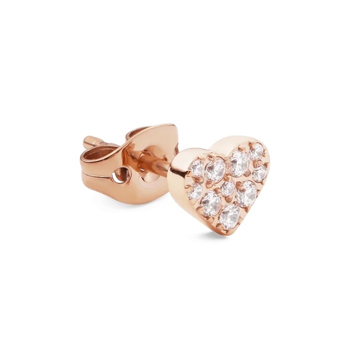 Daniel Wellington Bronzová single náušnice Srdíčko s krystaly DW00400858 - Náušnice Asymetrické náušnice