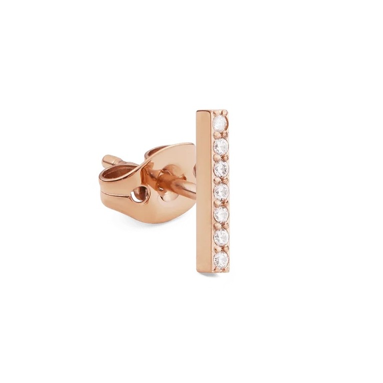 Daniel Wellington Bronzová single náušnice Tyčinka s krystaly DW00400860 Daniel Wellington Bronzová single náušnice Tyčinka s krystaly DW00400860 - Náušnice Asymetrické náušnice