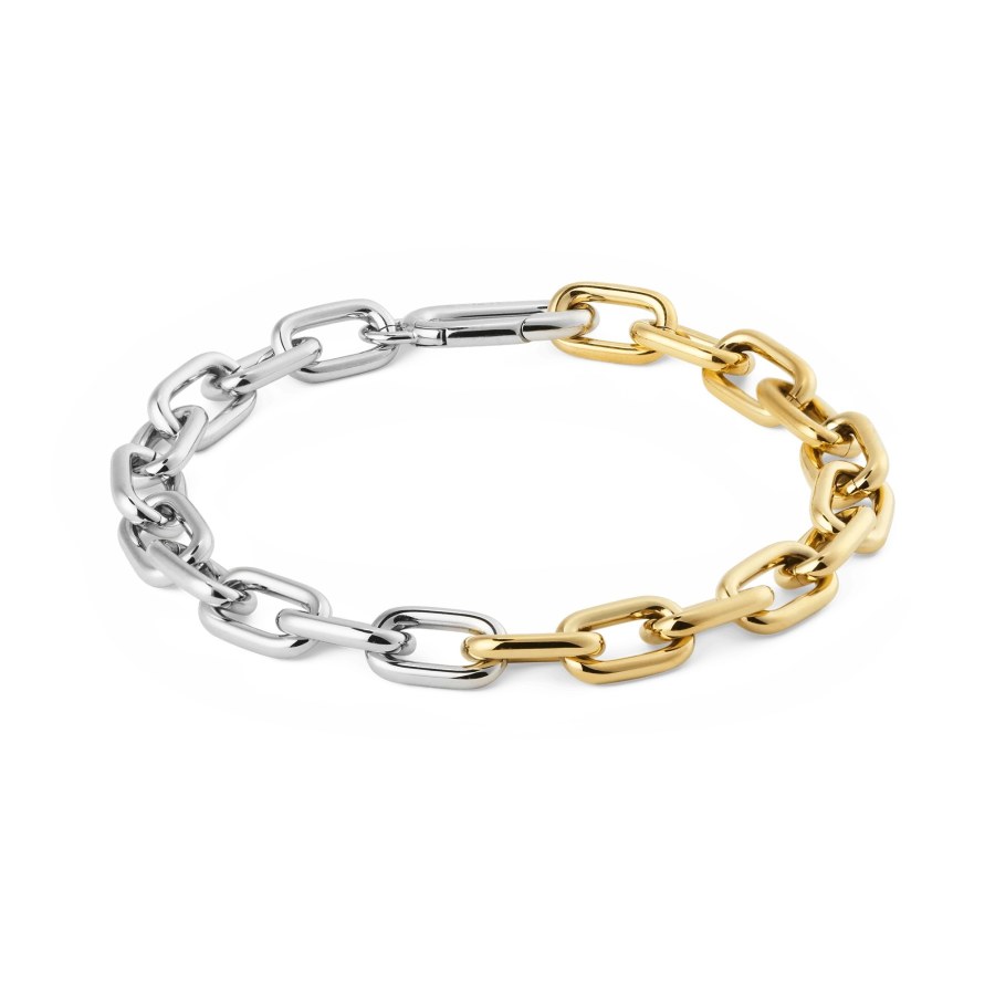 Daniel Wellington Dámský bicolor náramek Contrast Link DW004019 15,5 cm - Náramky Řetízkové náramky