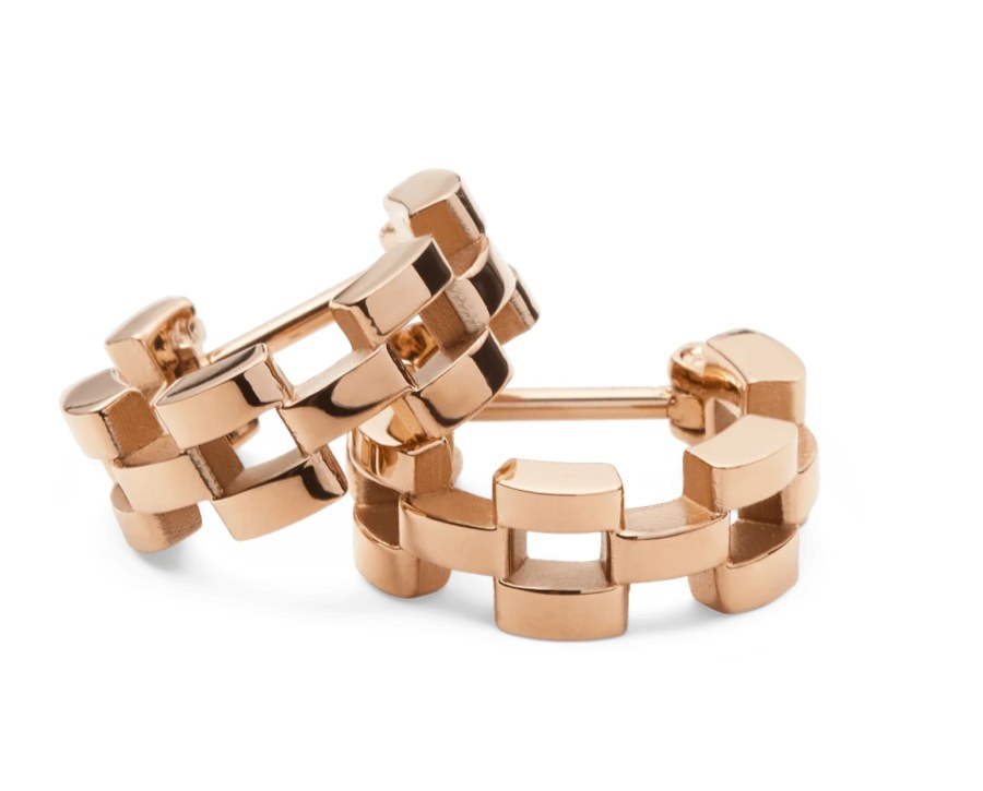 Daniel Wellington Moderní kruhové náušnice z pozlacené oceli 3-Link DW00400959 Daniel Wellington Moderní kruhové náušnice z pozlacené oceli 3-Link DW00400959 - Náušnice Kruhy