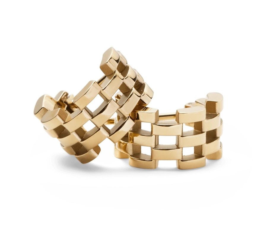 Daniel Wellington Stylové pozlacené náušnice 5-Link DW00400990 Daniel Wellington Stylové pozlacené náušnice 5-Link DW00400990 - Náušnice Kruhy