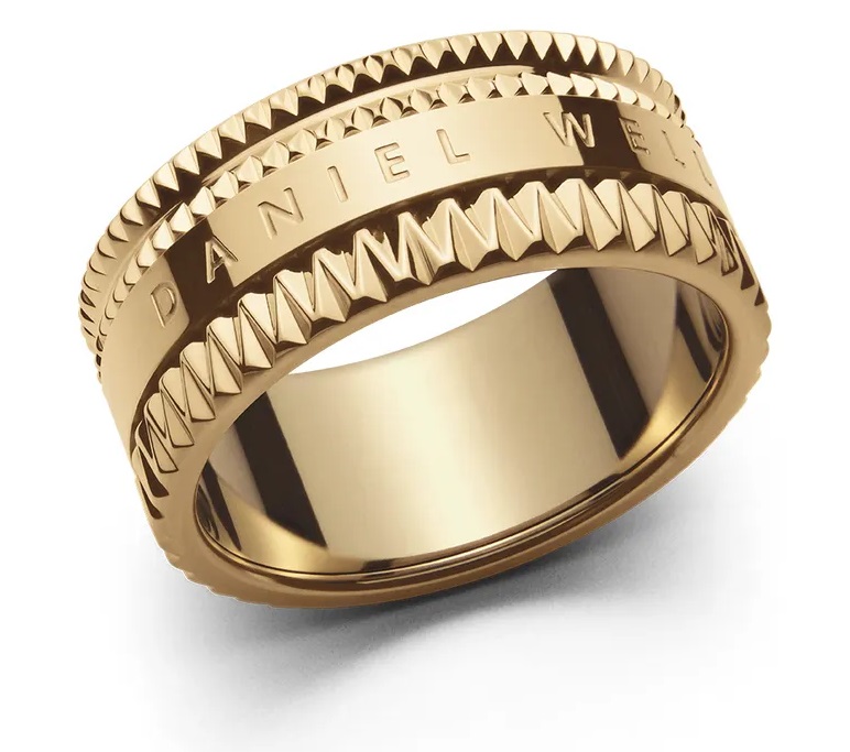 Daniel Wellington Nepřehlédnutelný pozlacený prsten Elevation DW0040026 56 mm - Prsteny Prsteny bez kamínku