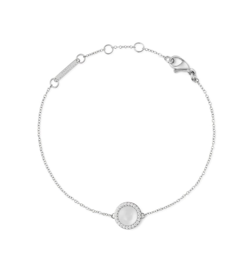 Daniel Wellington Něžný náramek s perletí a krystaly Audrey DW00401435 Daniel Wellington Něžný náramek s perletí a krystaly Audrey DW00401435 - Náramky Řetízkové náramky