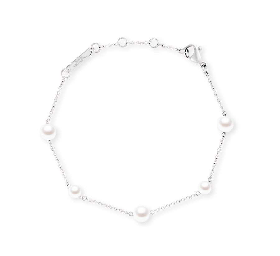 Daniel Wellington Ocelový náramek s&nbsp;perlami Swarovski Pearl Step DW00402106 - Náramky Perlové náramky