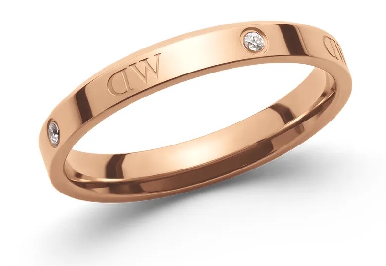 Daniel Wellington Originální bronzový prsten s krystaly Classic Lumine DW004002 60 mm - Prsteny Prsteny s kamínkem