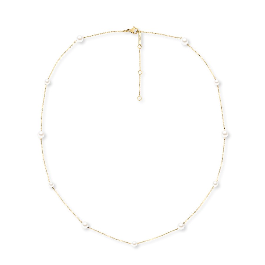 Daniel Wellington Perlový náhrdelník s&nbsp;perlami Swarovski Pearl Step DW00402113 - Náhrdelníky Perlové náhrdelníky