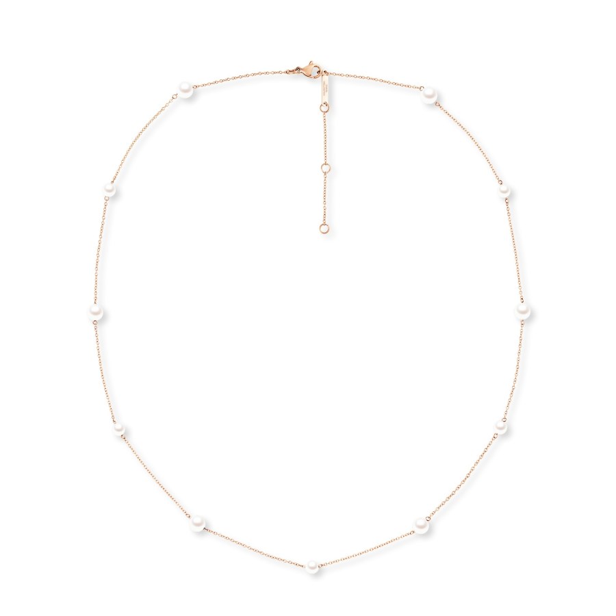 Daniel Wellington Perlový náhrdelník s&nbsp;perlami Swarovski Pearl Step DW00402114 - Náhrdelníky Perlové náhrdelníky