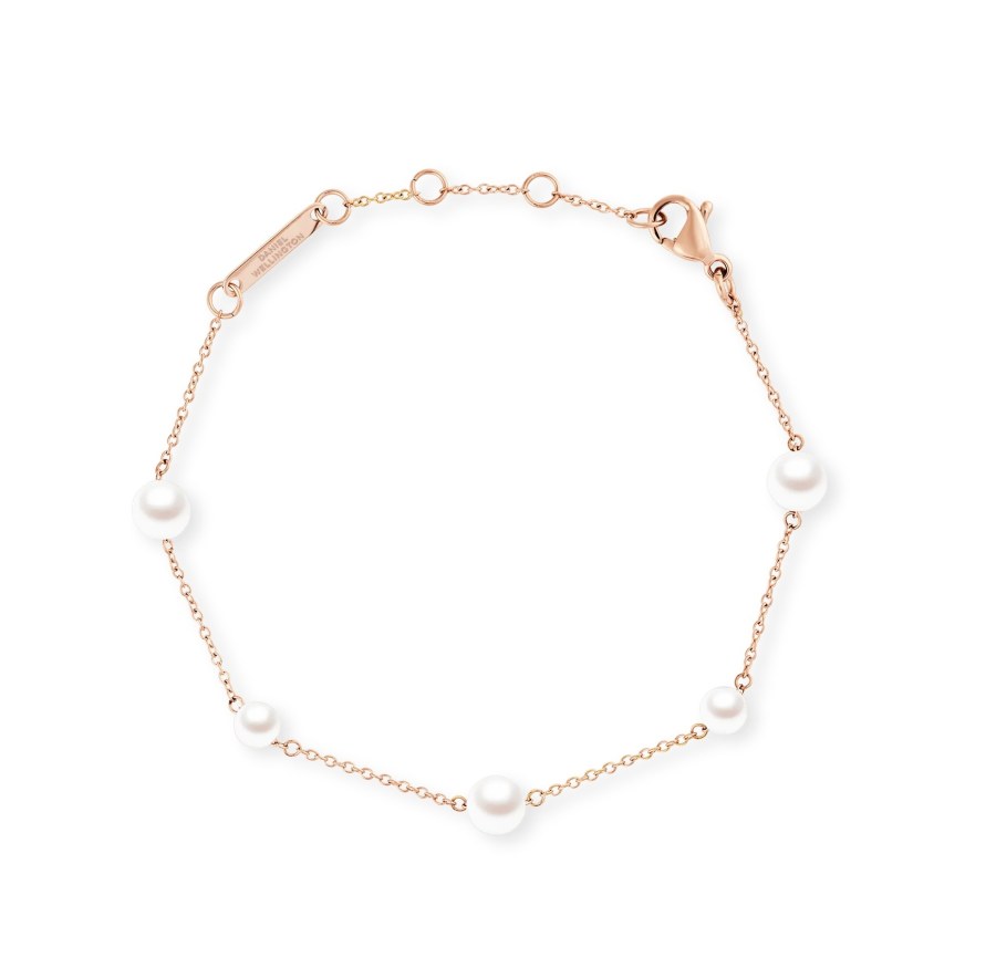Daniel Wellington Pozlacený náramek s perlami Swarovski Pearl Step DW00402108