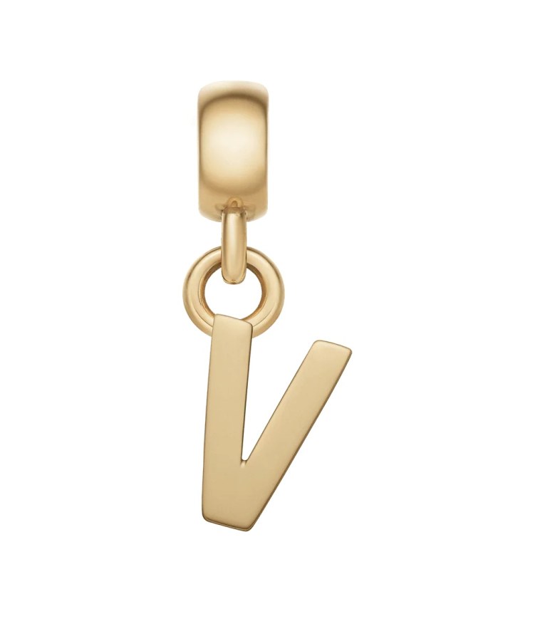 Daniel Wellington Pozlacený přívěsek písmeno "V" Charms DW00400505 Daniel Wellington Pozlacený přívěsek písmeno "V" Charms DW00400505 - Přívěsky a korálky