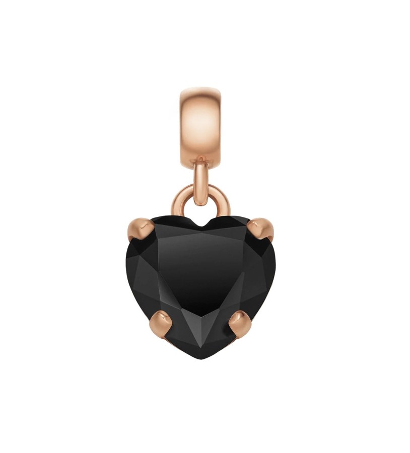 Daniel Wellington Pozlacený přívěsek s černým srdíčkem Charms DW00400426 Daniel Wellington Pozlacený přívěsek s černým srdíčkem Charms DW00400426 - Přívěsky a korálky
